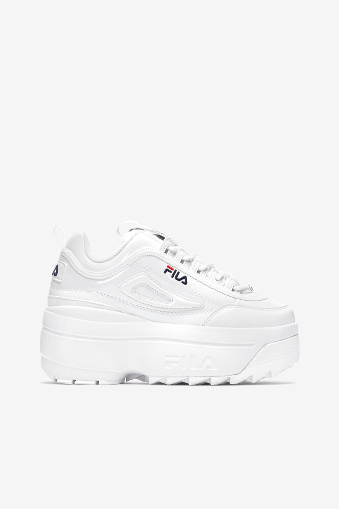 Fila Disruptor 2 Wedge Patent White Sneakers Womens - NZ 02174-UPGC